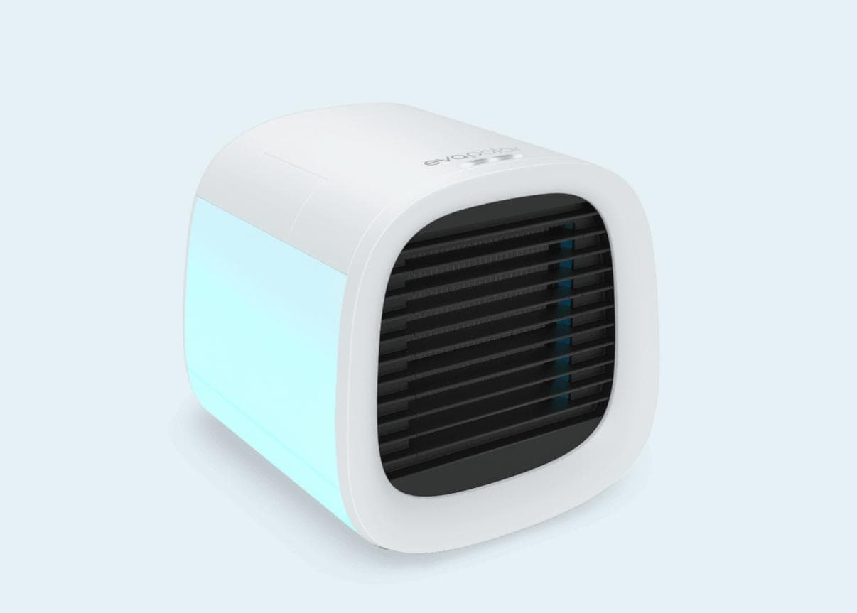 Compact portable air cooler with LED light on the side